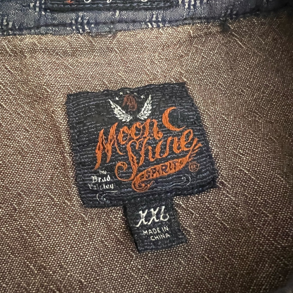 Moonshine Spirit Shirt Adult XXL Brown Black Western Print Mens - Picture 3 of 4